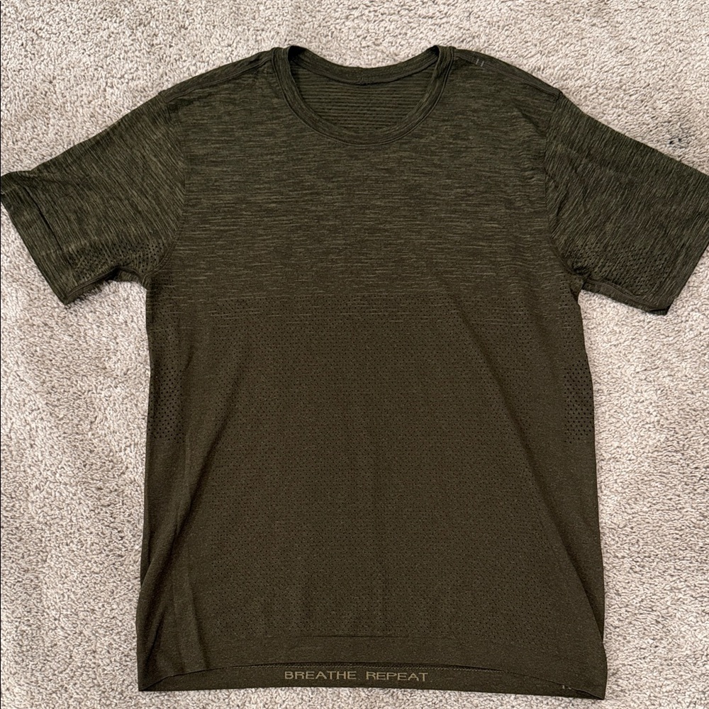 lululemon athletica Olive Green Short Sleeve Performance Tee